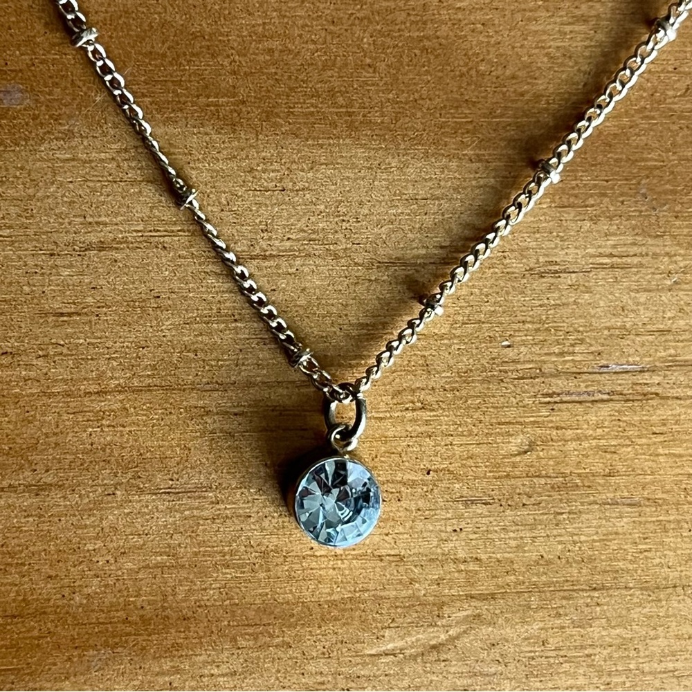BOGO Gold tone single clear stone pendant necklace